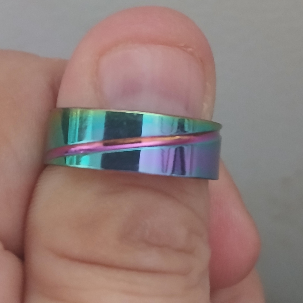 Iridescent Spiral Ring
